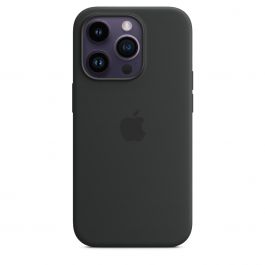 Coque en silicone avec MagSafe pour iPhone 14 Pro - Minuit